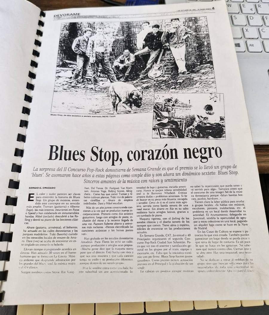 Recorte de prensa: Blues Stop corazon negro, El Diario Vasco, 1 de octubre de 1993